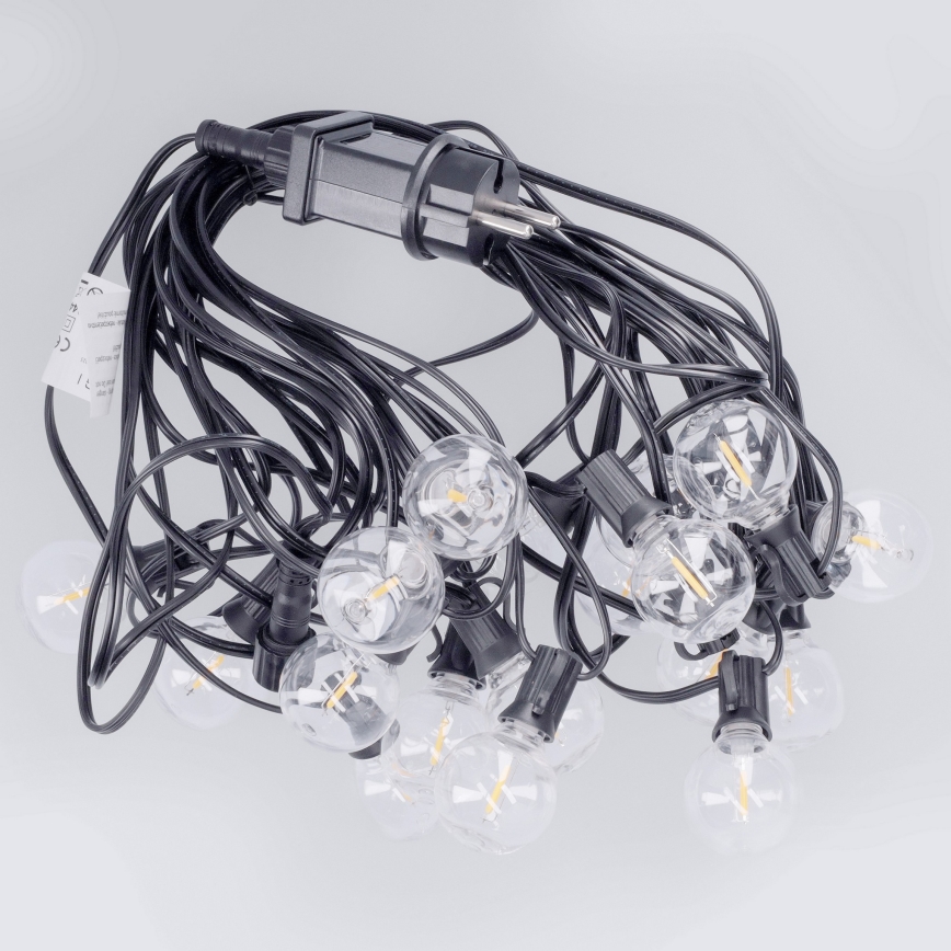 BRILAGI - LED välitingimustesse mõeldud dekoratiivne valguskett GIRLANDA 18xE12/0,6W/230V 13m must IP44 soe valge