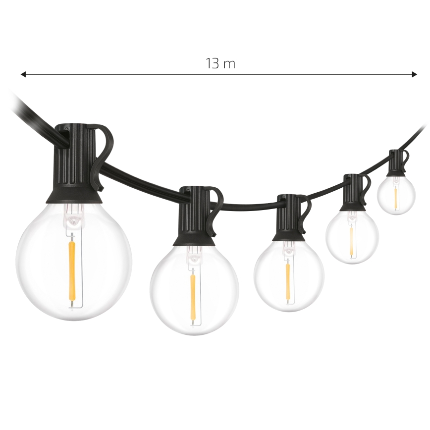 BRILAGI - LED välitingimustesse mõeldud dekoratiivne valguskett GIRLANDA 18xE12/0,6W/230V 13m must IP44 soe valge