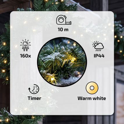 BRILAGI - LED väline jõulukaunistus GIRLANDA 160xLED/230V 1000 cm IP44