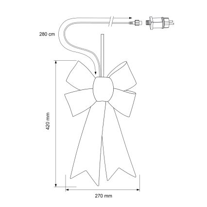 BRILAGI - LED väline jõulukaunistus LED/3,3W/230V IP44 hõbedane vibu