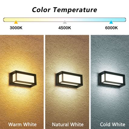 Brilagi - LED välisseinale mõeldud seinavalgusti PARKER LED/12W/230V 3000/4500/6000K must IP44