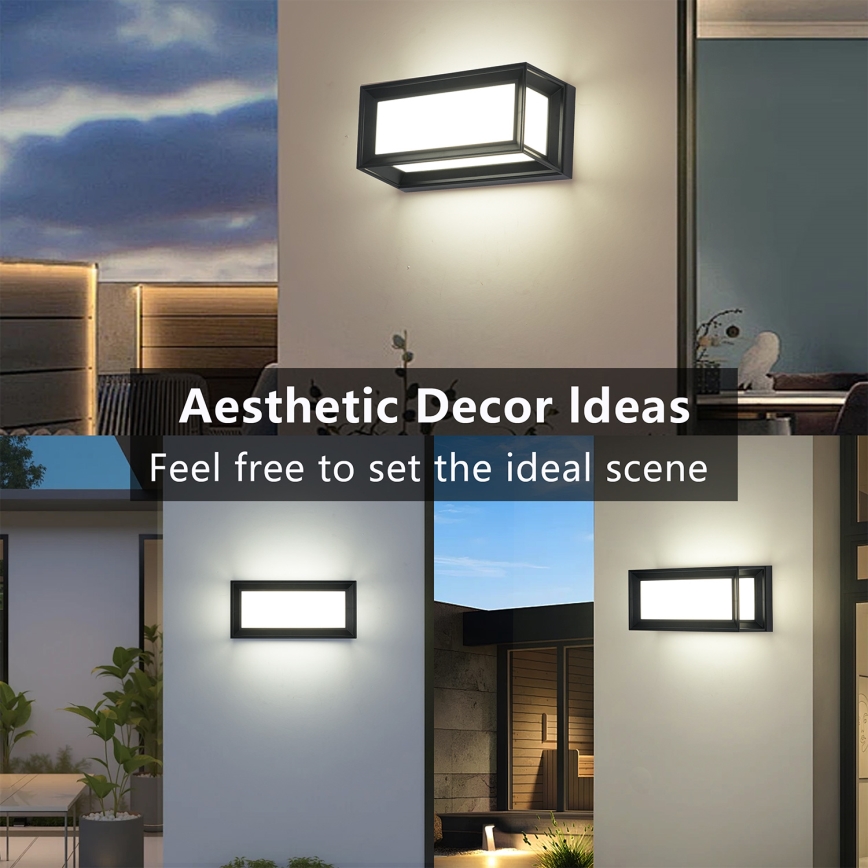 Brilagi - LED välisseinale mõeldud seinavalgusti PARKER LED/12W/230V 3000/4500/6000K must IP44