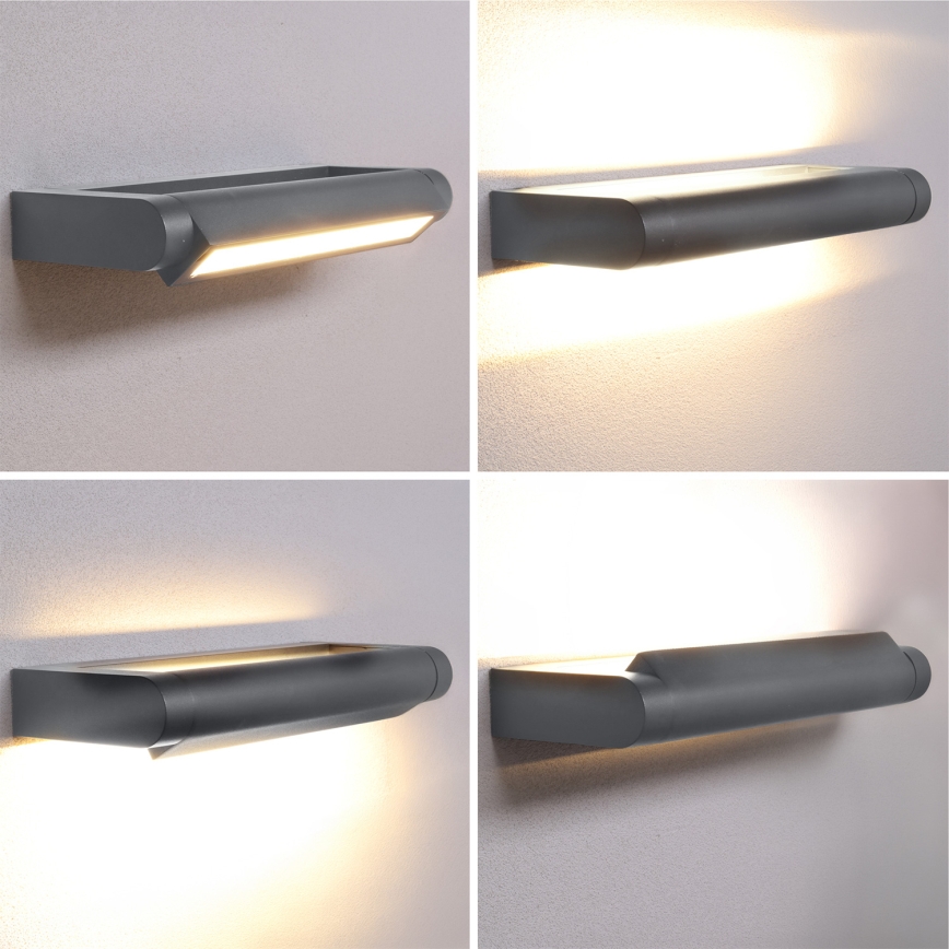 Brilagi - SALERNO LED välisseinavalgusti 12W/230V, 35,5 cm, antratsiit, IP65
