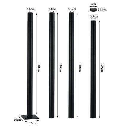Brilagi - LED tänavavalgusti koos 4 m postiga URBANSPARK LED/120W/230V must IP65