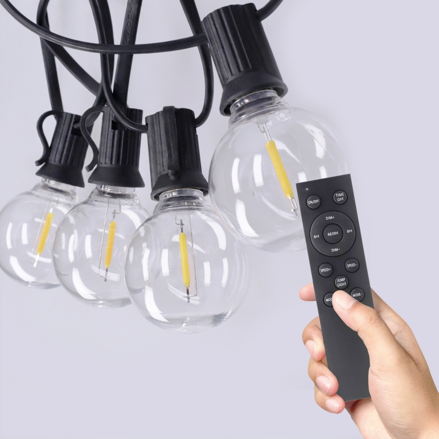 Brilagi - LED välistingimustes dekoratiivne valguskett GIRLANDA 25xE12/0,6W/230V 20m must IP44 soe valge + kaugjuhtimispult