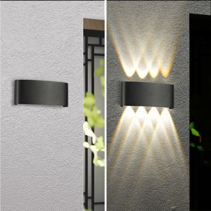 Brilagi - LED väliseinavalgusti FLAREBOX LED/8W/230V, must, IP65