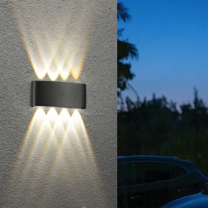 Brilagi - LED väliseinavalgusti FLAREBOX LED/8W/230V, must, IP65