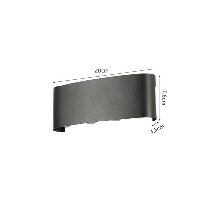 Brilagi - LED väliseinavalgusti FLAREBOX LED/8W/230V, must, IP65