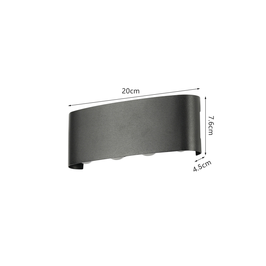 Brilagi - LED väliseinavalgusti FLAREBOX LED/8W/230V, must, IP65