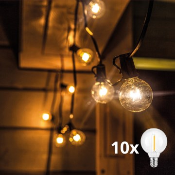 Brilagi - LED väliseks kasutamiseks mõeldud dekoratiivne girland GIRLANDA 10xE12/0,6W/230V 8m must IP44 soe valge