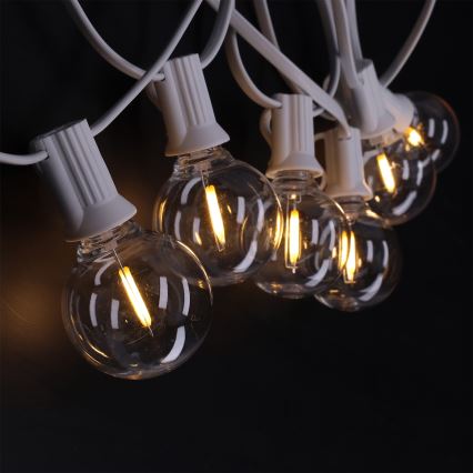 Brilagi - LED välistingimustes kasutatav dekoratiivne valgusrida GIRLANDA 25xE12/0,8W/230V 20m valge IP44 soe valge