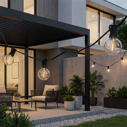 Brilagi - LED väljas kasutatav dekoratiivne valguskett GIRLANDA 10xE12/0,6W/230V 8m must IP44 soe valge