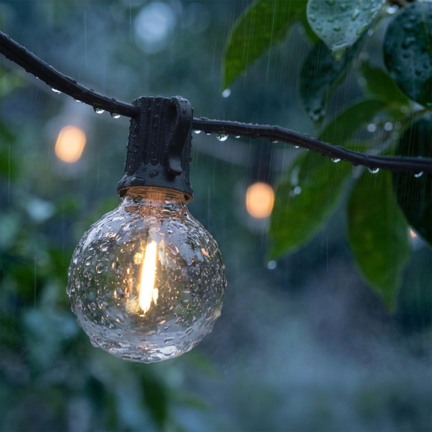 Brilagi - LED väljas kasutatav dekoratiivne valguskett GIRLANDA 10xE12/0,6W/230V 8m must IP44 soe valge