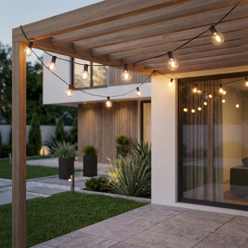 Brilagi - LED väljas kasutatav dekoratiivne valguskett GIRLANDA 10xE12/0,6W/230V 8m must IP44 soe valge