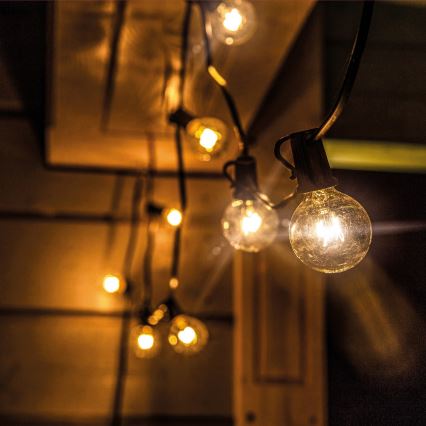Brilagi - LED väljas kasutatav dekoratiivne valguskett GIRLANDA 10xE12/0,6W/230V 8m must IP44 soe valge