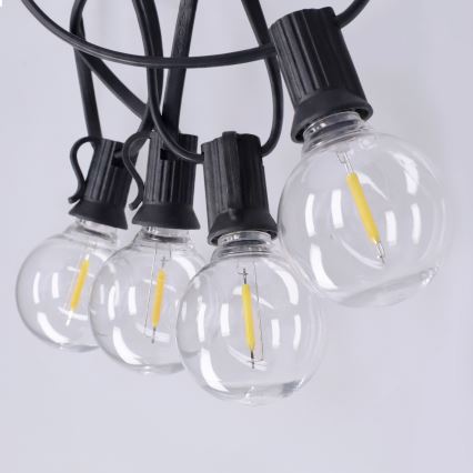 Brilagi - LED väljas kasutatav dekoratiivne valguskett GIRLANDA 10xE12/0,6W/230V 8m must IP44 soe valge