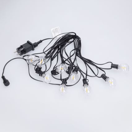 Brilagi - LED väljas kasutatav dekoratiivne valguskett GIRLANDA 10xE12/0,6W/230V 8m must IP44 soe valge