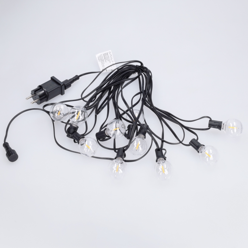Brilagi - LED väljas kasutatav dekoratiivne valguskett GIRLANDA 10xE12/0,6W/230V 8m must IP44 soe valge