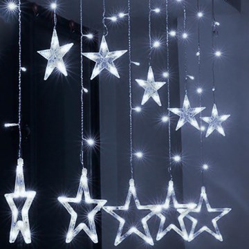 Brilagi - LED väliskardin 123xLED/3xAA/USB 3m IP44 külmvalge