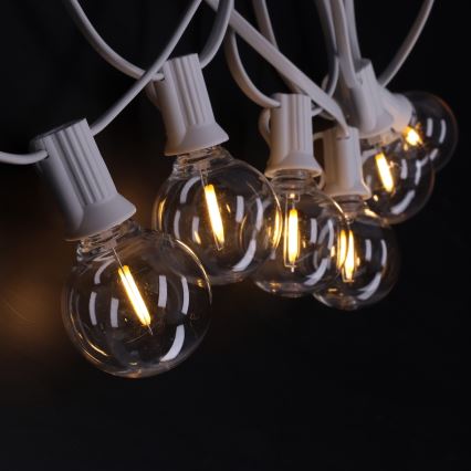 Brilagi - LED väljas kasutatav dekoratiivne valguskett GIRLANDA 10xE12/0,6W/230V 8m valge IP44 soe valge