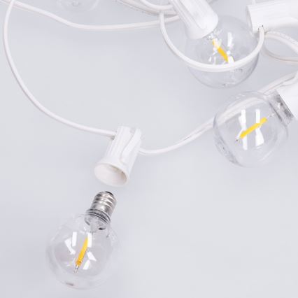 Brilagi - LED väljas kasutatav dekoratiivne valguskett GIRLANDA 10xE12/0,6W/230V 8m valge IP44 soe valge