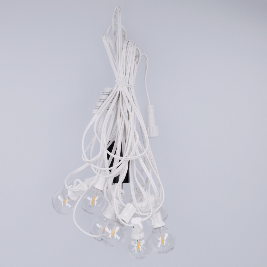 Brilagi - LED väljas kasutatav dekoratiivne valguskett GIRLANDA 10xE12/0,6W/230V 8m valge IP44 soe valge