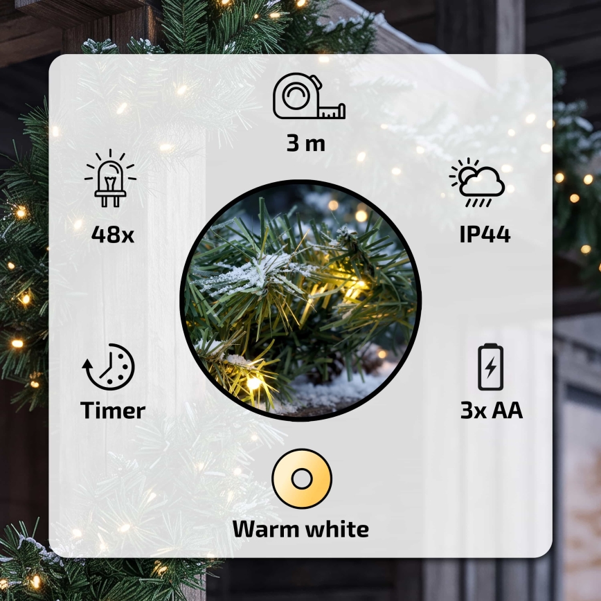 BRILAGI - LED väliskaunistus jõuludeks GIRLANDA LED/3xAA 300 cm IP44