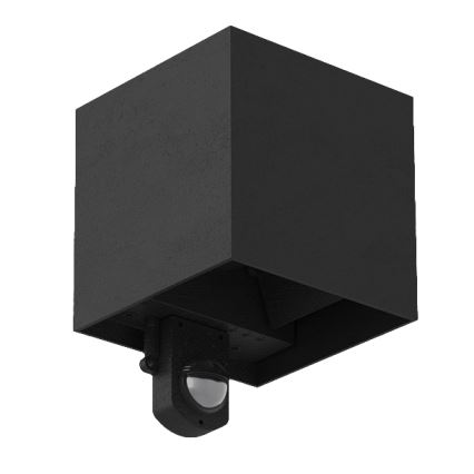 Brilagi - CUBE LED välistingimuste seinavalgusti anduriga, 6W/230V, must, IP65