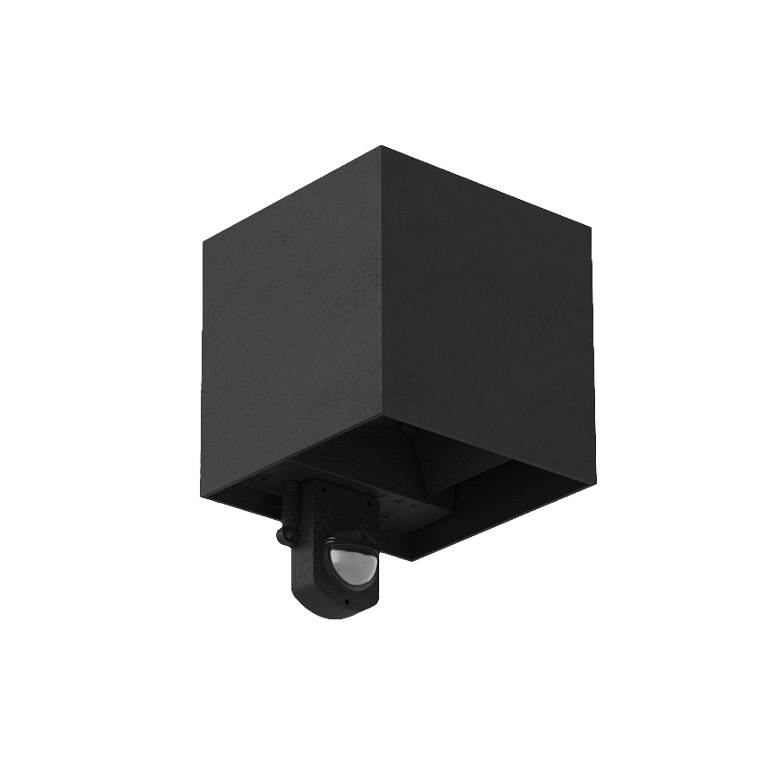 Brilagi - CUBE LED välistingimuste seinavalgusti anduriga, 6W/230V, must, IP65