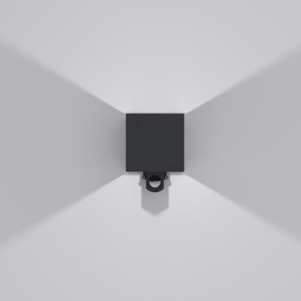 Brilagi - CUBE LED välistingimuste seinavalgusti anduriga, 6W/230V, must, IP65