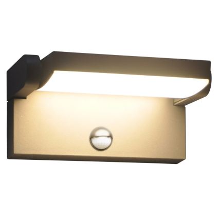 BRILAGI - LED välisseinale paigaldatav seinavalgusti liikumis- ja hämaruseanduriga ANKLE LED/12W/230V IP65 must