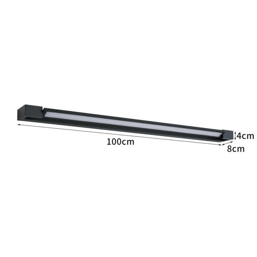 BRILAGI - LED välisseinavalgusti AQUA LINE LED/28W/230V 100 cm IP44 must CRI 90