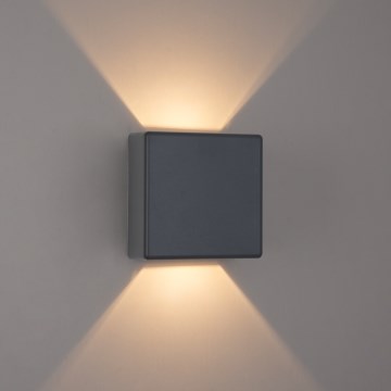 Brilagi - LED välisseinale paigaldatav seinavalgusti DOUBLERAY LED/6W/230V antratsiit IP54