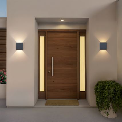 Brilagi - LED välisseinale paigaldatav seinavalgusti DOUBLERAY LED/6W/230V antratsiit IP54