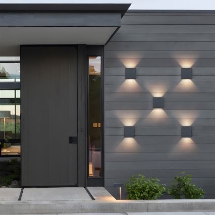 Brilagi - LED välisseinale paigaldatav seinavalgusti DOUBLERAY LED/6W/230V antratsiit IP54