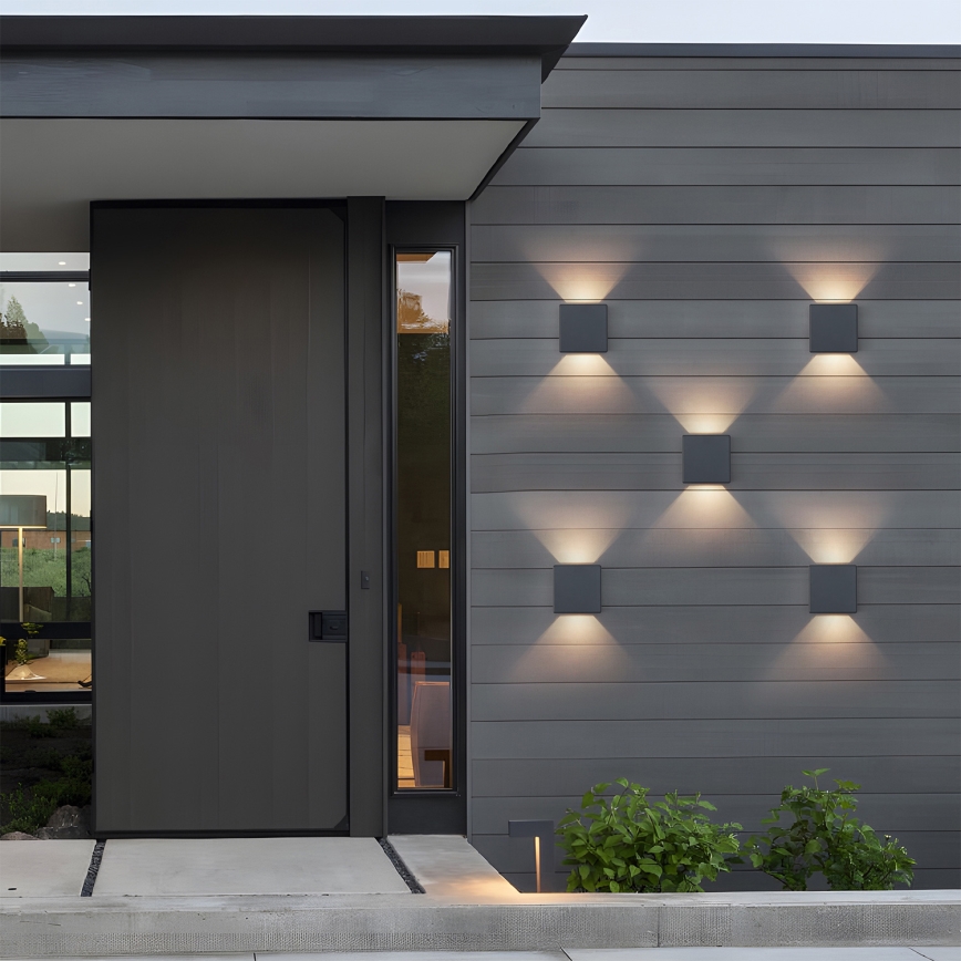 Brilagi - LED välisseinale paigaldatav seinavalgusti DOUBLERAY LED/6W/230V antratsiit IP54