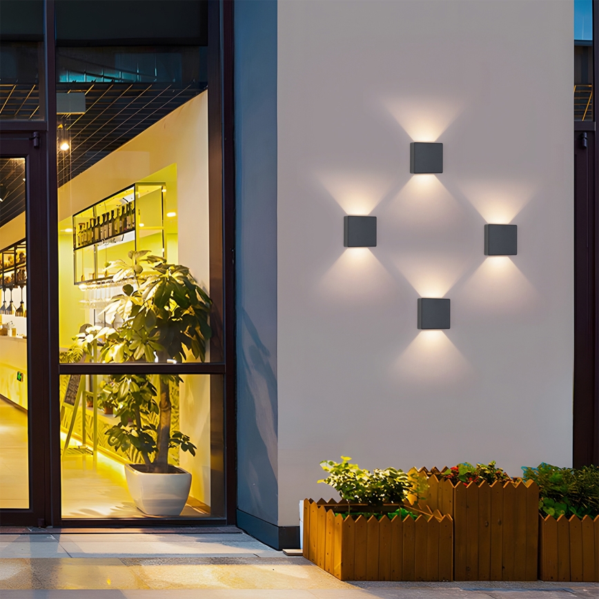 Brilagi - LED välisseinale paigaldatav seinavalgusti DOUBLERAY LED/6W/230V antratsiit IP54