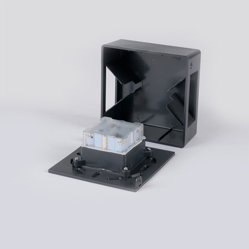 Brilagi - LED välisseinale paigaldatav seinavalgusti DOUBLERAY LED/6W/230V antratsiit IP54