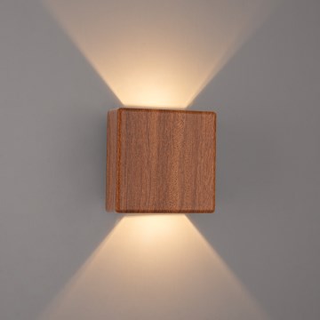 Brilagi - LED välisseinale paigaldatav seinavalgusti DOUBLERAY LED/6W/230V puiduefekt IP54