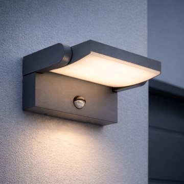 BRILAGI - LED välisseinale paigaldatav seinavalgusti liikumis- ja hämaruseanduriga ANKLE LED/12W/230V IP65 must