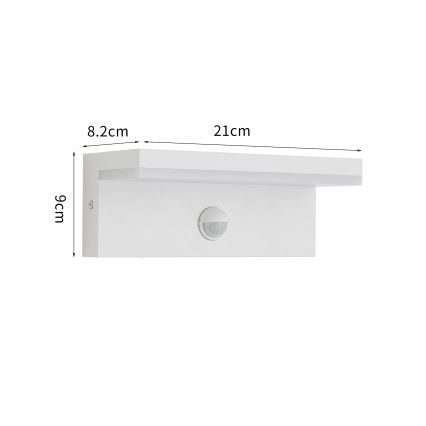 Brilagi - LED välisseinavalgusti anduriga TESSI LED/10W/230V valge IP54