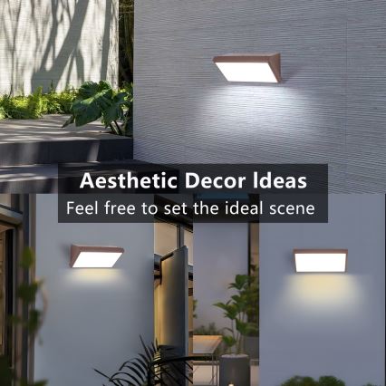 Brilagi - LED välisseinavalgusti liikumisanduriga TRIANGLE LED/20W/230V, pruun, IP65