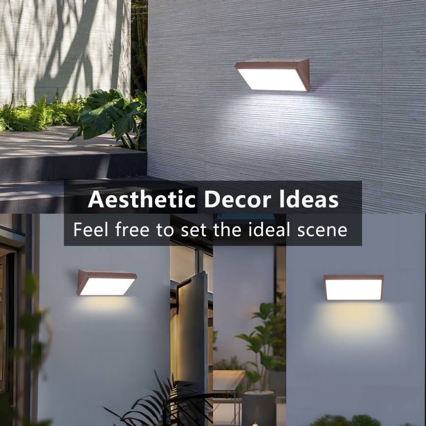 Brilagi - LED välisseinavalgusti liikumisanduriga TRIANGLE LED/20W/230V, pruun, IP65