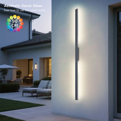 Brilagi - LED välisseinavalgusti LUNA LED/30W/230V 3000K IP65 150 cm antratsiit CRI 90
