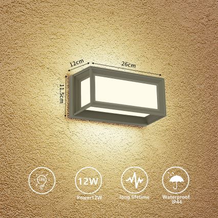 Brilagi - LED välisseinavalgusti PARKER LED/12W/230V 3000/4500/6000K hall IP44
