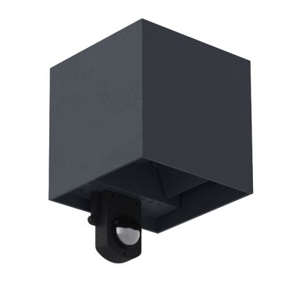 Brilagi - LED välisseinavalgusti anduriga CUBE LED/6W/230V antratsiit IP65