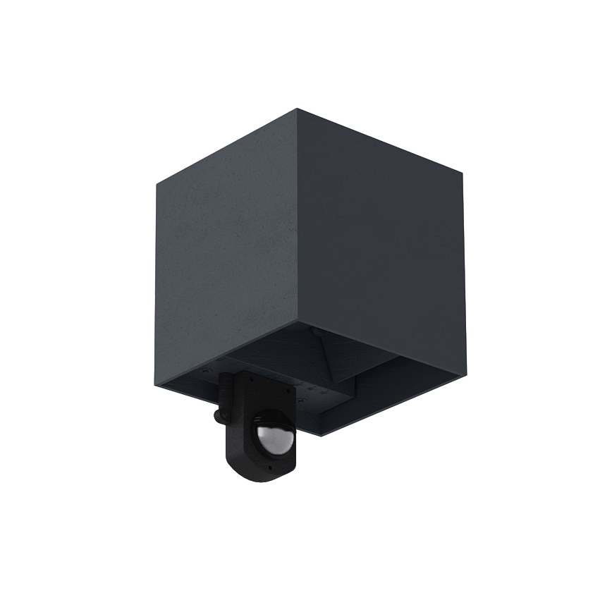 Brilagi - LED välisseinavalgusti anduriga CUBE LED/6W/230V antratsiit IP65