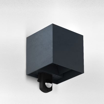 Brilagi - LED välisseinavalgusti anduriga CUBE LED/6W/230V antratsiit IP65
