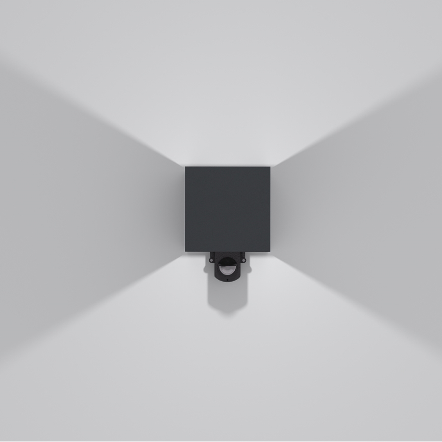 Brilagi - LED välisseinavalgusti anduriga CUBE LED/6W/230V antratsiit IP65