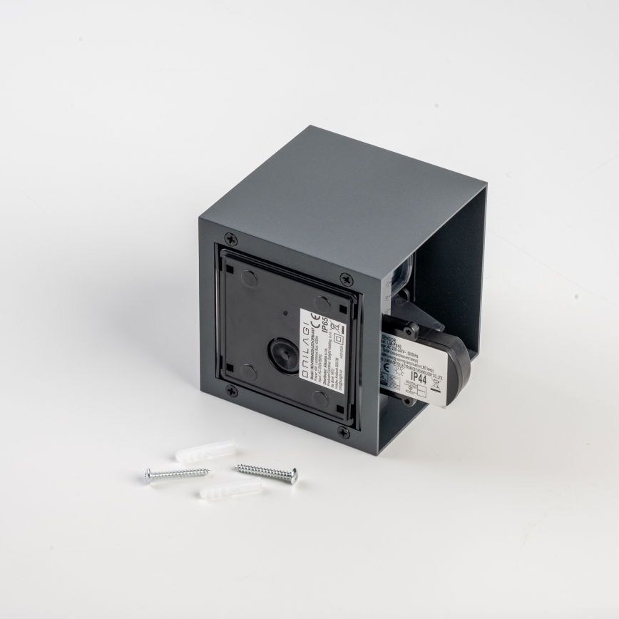 BRILAGI - LED välisseinavalgusti anduriga CUBE LED/6W/230V antratsiit IP65